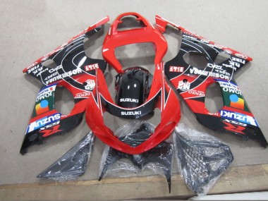 Rot Schwarz Denso GSXR 1000 K1 00-02 Motorrad Verkleidungen