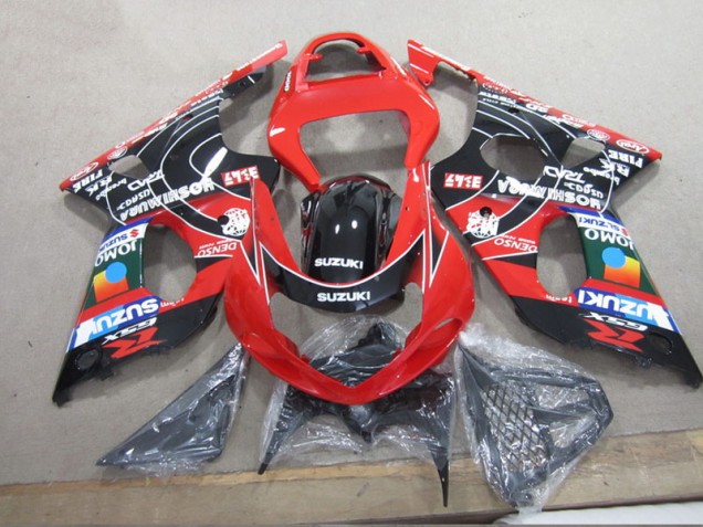 Rot Schwarz Denso GSXR 1000 K1 00-02 Motorrad Verkleidungen Rot Schwarz Denso GSXR 1000 K1 00-02 Motorrad Verkleidungen
