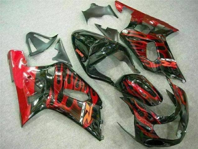 Rot Schwarz GSXR 600 / 750 K1 K2 K3 01-03 Motorrad Verkleidungen Rot Schwarz GSXR 600 / 750 K1 K2 K3 01-03 Motorrad Verkleidungen