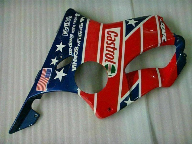 Rot Weiß Blau Castrol Cycle World CBR 600 F4i 01-03 Motorrad Verkleidungen Rot Weiß Blau Castrol Cycle World CBR 600 F4i 01-03 Motorrad Verkleidungen