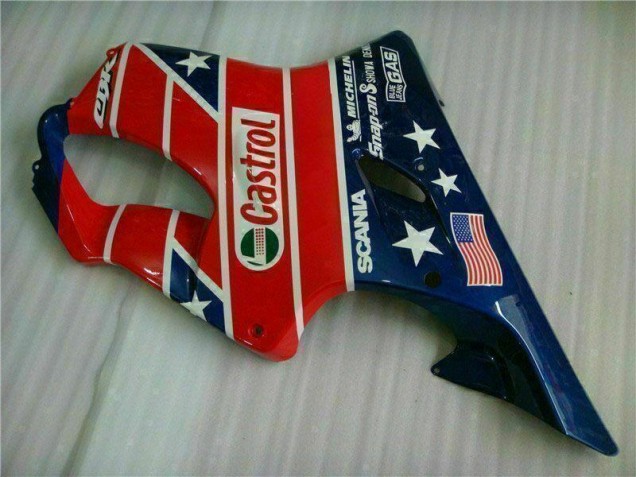 Rot Weiß Blau Castrol Cycle World CBR 600 F4i 01-03 Motorrad Verkleidungen Rot Weiß Blau Castrol Cycle World CBR 600 F4i 01-03 Motorrad Verkleidungen