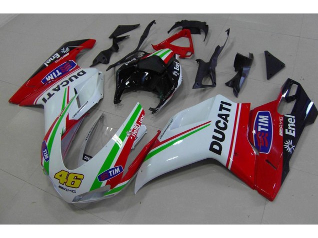 Rot Weiß Gelb 46 Ducati 848 1098 1198 07-14 Motorrad Verkleidungen Rot Weiß Gelb 46 Ducati 848 1098 1198 07-14 Motorrad Verkleidungen
