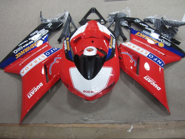 Rot Weiß Info Strada Ducati 1098 07-14 Motorrad Verkleidungen Rot Weiß Info Strada Ducati 1098 07-14 Motorrad Verkleidungen