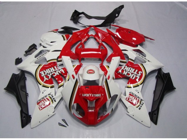 Rot Weiß Lucky Strike S1000RR 09-14 Motorrad Verkleidungen Rot Weiß Lucky Strike S1000RR 09-14 Motorrad Verkleidungen