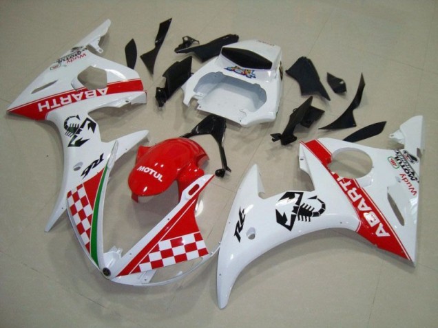 Rot Weiß R6 03-05 Motorrad Vollverkleidung Rot Weiß R6 03-05 Motorrad Vollverkleidung