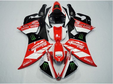 Rot Weiß Rocol R1 12-14 Motorrad Verkleidungen