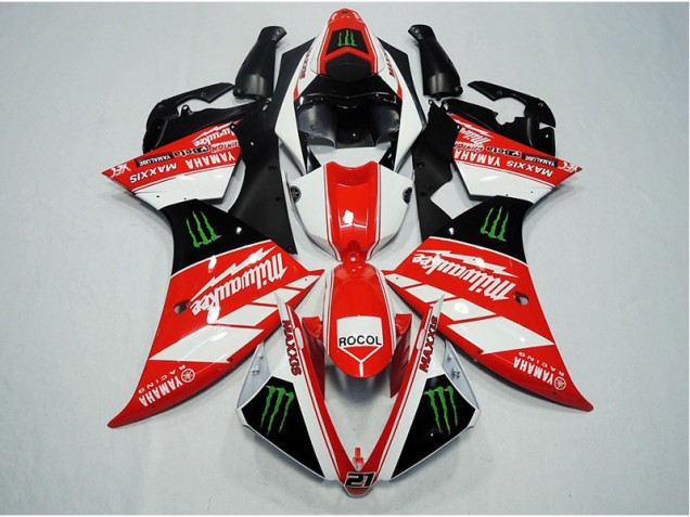 Rot Weiß Rocol R1 12-14 Motorrad Verkleidungen Rot Weiß Rocol R1 12-14 Motorrad Verkleidungen