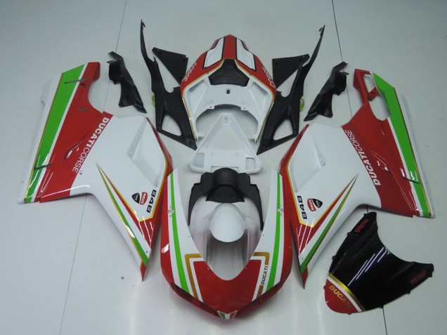 Rot Weiß Und Grün Ducati 848 1098 1198 07-14 Motorrad Verkleidungen Rot Weiß Und Grün Ducati 848 1098 1198 07-14 Motorrad Verkleidungen
