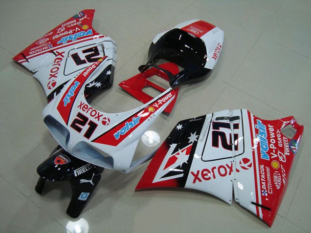 Rot Weiß Xerox 21 Ducati 748 916 996 996S 93-05 Motorrad Vollverkleidung Rot Weiß Xerox 21 Ducati 748 916 996 996S 93-05 Motorrad Vollverkleidung