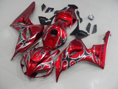Rot mit Schwarz Grau Flamme CBR 1000 RR 06-07 Motorrad Verkleidungen