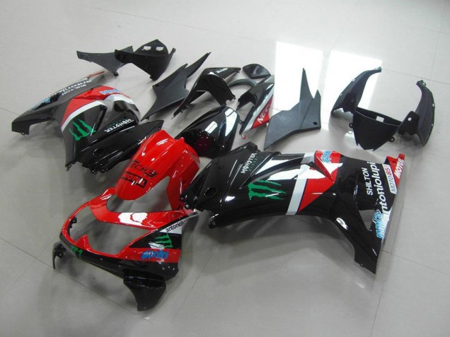Rot und Schwarz Monster ZX 250R 08-12 Motorrad Verkleidungen Rot und Schwarz Monster ZX 250R 08-12 Motorrad Verkleidungen