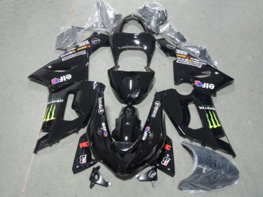 Schwarz 3M Touch4 Monster ZX6R 05-06 Motorrad Verkleidungen