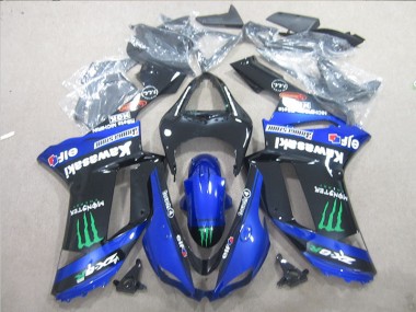 Schwarz Blau Grün Monster ZX6R 07-08 Motorrad Verkleidung