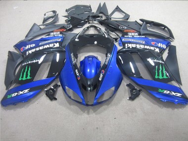 Schwarz Blaus Monster ZX6R 07-08 Motorrad Verkleidungen