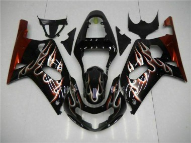 Schwarz GSXR 600 / 750 K1 K2 K3 01-03 Motorrad Verkleidung
