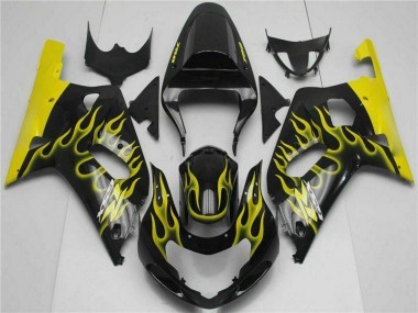 Schwarz GSXR 600 / 750 K1 K2 K3 01-03 Motorrad Verkleidungen Komplett Sets