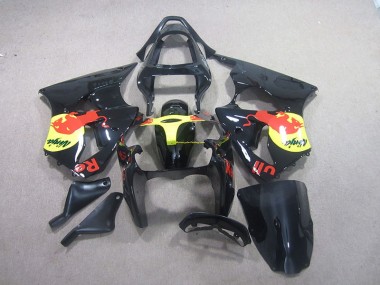 Schwarz Gelb Rot Bull Ninja ZX6R 00-02 Motorrad Verkleidungen