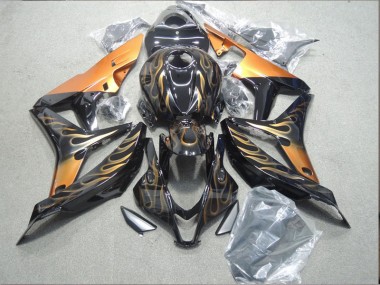 Schwarz Gold Flamme CBR 1000 RR 04-05 Motorrad Verkleidungen
