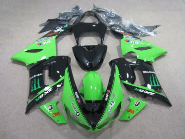 Schwarz Grün 3M Touch4 Monster ZX6R 05-06 Motorrad Verkleidungen