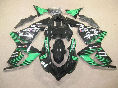Schwarz Grün C Shock Monster ZX10R 03-05 Motorrad Verkleidungen