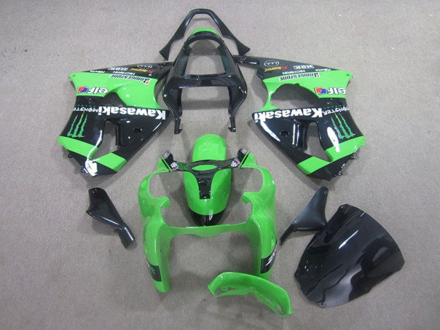 Schwarz Grünes Monster ZX6R 00-02 Motorrad Verkleidungen Schwarz Grünes Monster ZX6R 00-02 Motorrad Verkleidungen