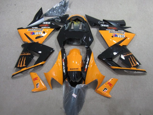 Schwarz Orange 3M Monster ZX10R 03-05 Motorrad Verkleidungen Schwarz Orange 3M Monster ZX10R 03-05 Motorrad Verkleidungen