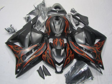 Schwarz Orange Flamme CBR 600 RR 09-12 Motorrad Verkleidungen
