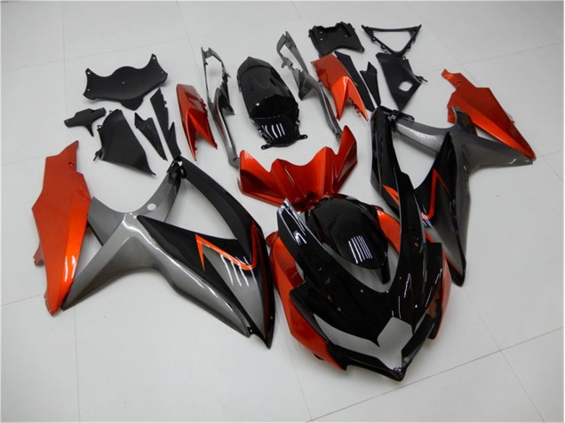 Schwarz Orange Grau GSXR 600 / 750 K8 08-10 Motorrad Verkleidungen Schwarz Orange Grau GSXR 600 / 750 K8 08-10 Motorrad Verkleidungen