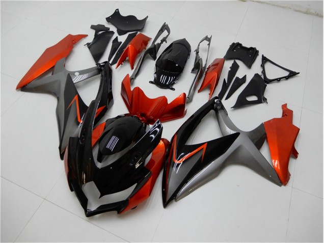 Schwarz Orange Grau GSXR 600 / 750 K8 08-10 Motorrad Verkleidungen Schwarz Orange Grau GSXR 600 / 750 K8 08-10 Motorrad Verkleidungen