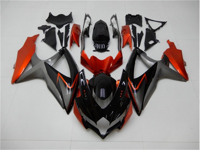 Schwarz Orange Grau GSXR 600 / 750 K8 08-10 Motorrad Verkleidungen Schwarz Orange Grau GSXR 600 / 750 K8 08-10 Motorrad Verkleidungen