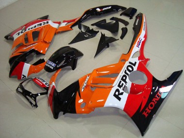 Schwarz Orange Repsol CBR 600 F3 95-98 Motorrad Verkleidung