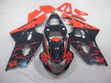 Schwarz Rot GSXR 600 K4 04-05 Motorrad Verkleidungen