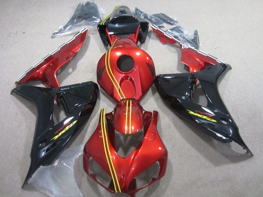 Schwarz Rot Gelb CBR 1000 RR 06-07 Motorrad Verkleidungen