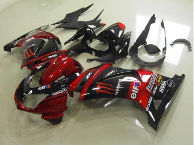 Schwarz Rot Monster ZX 250R 08-12 Motorrad Verkleidung