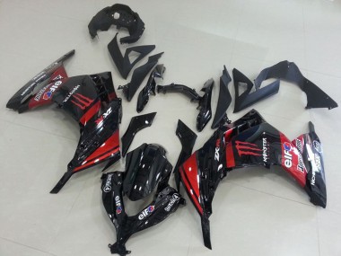 Schwarz Rot Monster ZX 300R 13-16 Motorrad Verkleidungen