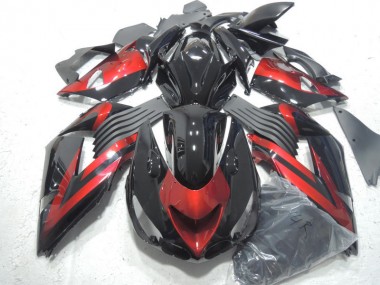 Schwarz Rot ZX14R ZZR 1400 06-11 Motorrad Verkleidungen