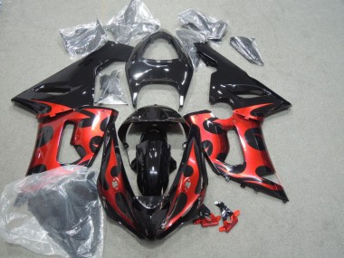 Schwarz Rot ZX6R 05-06 Motorrad Verkleidungen