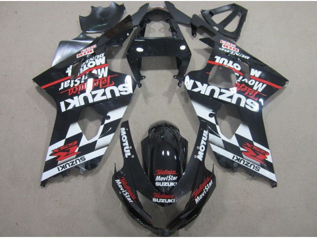 Schwarz Rote Telefonia Movistar GSXR 600 K4 04-05 Motorrad Verkleidungen Schwarz Rote Telefonia Movistar GSXR 600 K4 04-05 Motorrad Verkleidungen