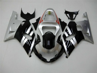 Schwarz Silber GSXR 600 / 750 K1 K2 K3 01-03 Motorrad Verkleidungen