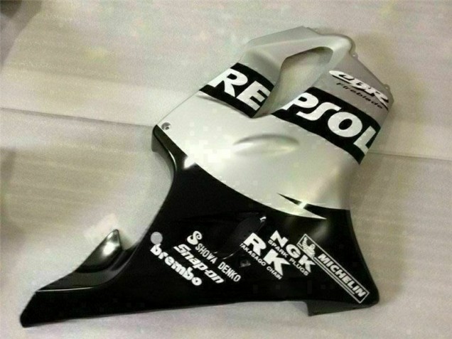 Schwarz Silber Repsol CBR 600 F4i 01-03 Motorrad Verkleidungen Schwarz Silber Repsol CBR 600 F4i 01-03 Motorrad Verkleidungen