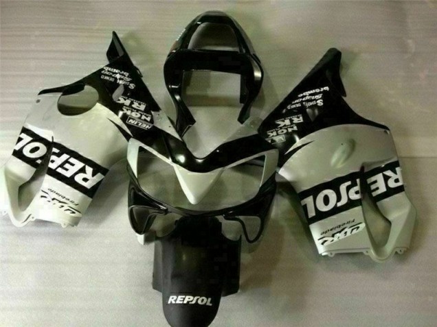 Schwarz Silber Repsol CBR 600 F4i 01-03 Motorrad Verkleidungen Schwarz Silber Repsol CBR 600 F4i 01-03 Motorrad Verkleidungen