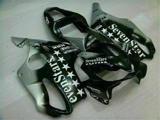 Schwarz Silber SevenStarss CBR 600 F4i 01-03 Motorrad Verkleidungen
