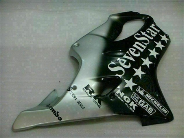 Schwarz Silber SevenStarss CBR 600 F4i 01-03 Motorrad Verkleidungen