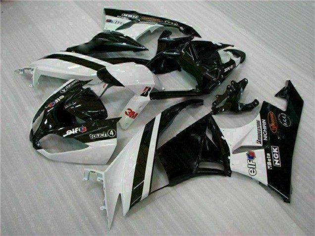 Schwarz Weiß 3M Touch4 ZX6R 09-12 Motorrad Verkleidungen Schwarz Weiß 3M Touch4 ZX6R 09-12 Motorrad Verkleidungen