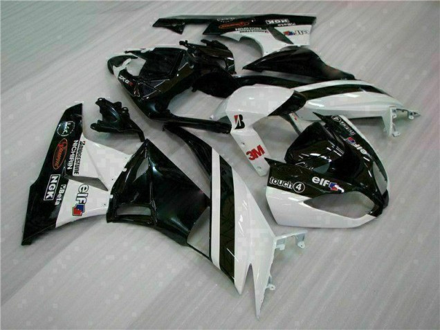 Schwarz Weiß 3M Touch4 ZX6R 09-12 Motorrad Verkleidungen Schwarz Weiß 3M Touch4 ZX6R 09-12 Motorrad Verkleidungen