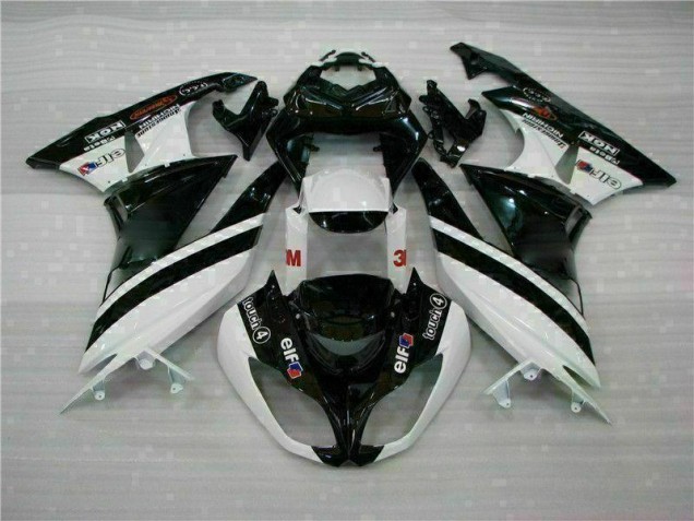 Schwarz Weiß 3M Touch4 ZX6R 09-12 Motorrad Verkleidungen Schwarz Weiß 3M Touch4 ZX6R 09-12 Motorrad Verkleidungen