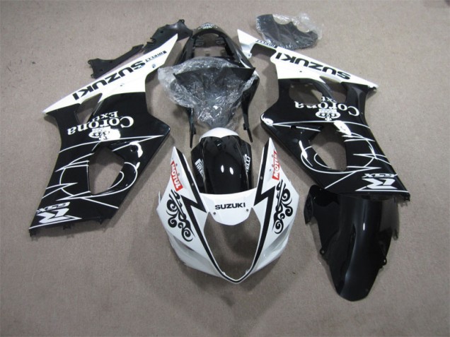 Schwarz Weiß Corona Extra Motul GSXR 1000 K3 03-04 Motorrad Verkleidungen Schwarz Weiß Corona Extra Motul GSXR 1000 K3 03-04 Motorrad Verkleidungen