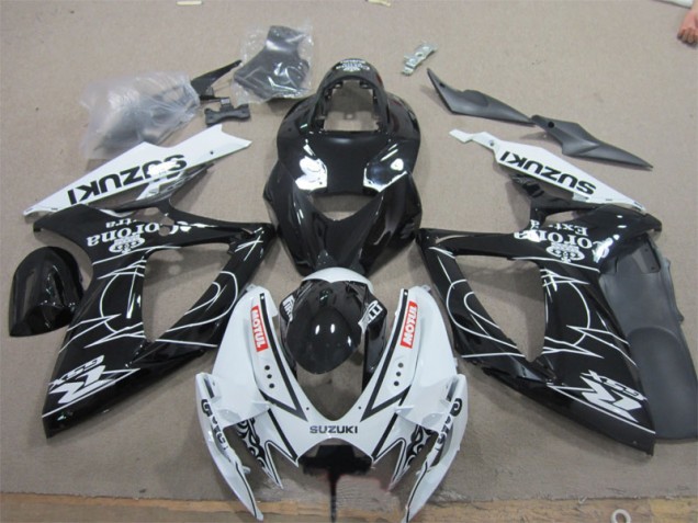 Schwarz Weiß Corona Extra Motul GSXR 600 K6 06-07 Motorrad Verkleidungen Schwarz Weiß Corona Extra Motul GSXR 600 K6 06-07 Motorrad Verkleidungen