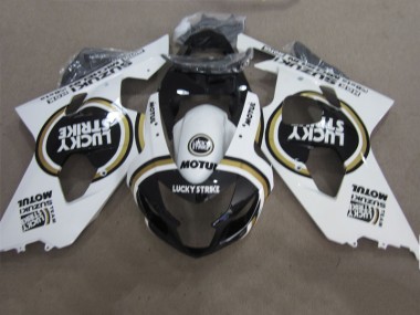 Schwarz Weiß Lucky Strike Motul GSXR 600 K4 04-05 Motorrad Verkleidungen