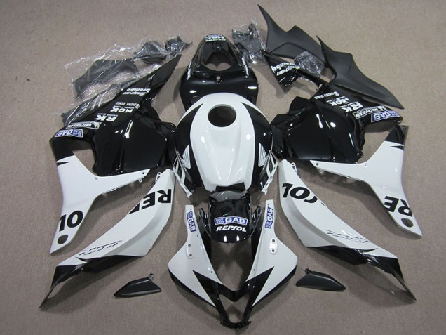 Schwarz Weiß Repsol CBR 600 RR 09-12 Motorrad Verkleidungen Schwarz Weiß Repsol CBR 600 RR 09-12 Motorrad Verkleidungen